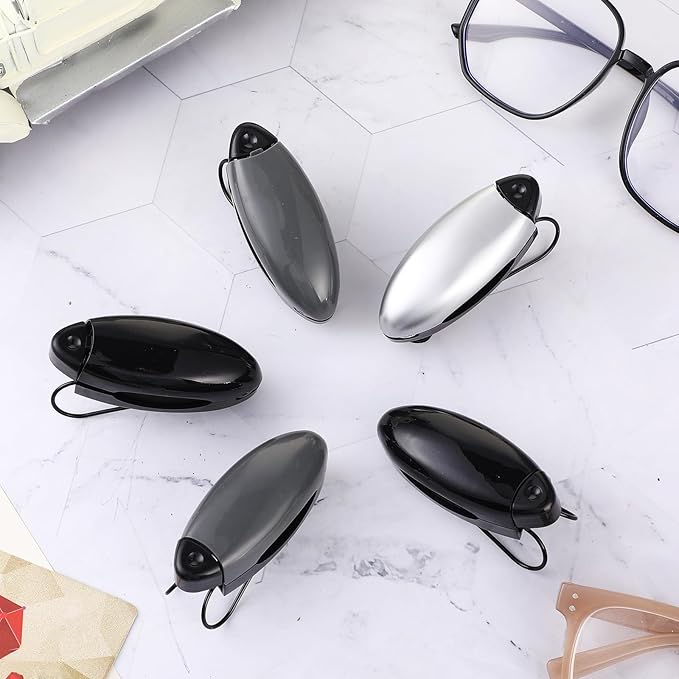 Frienda 5 Pcs Auto Car Vehicle Sun Visor Clip Holder Sunglasses Holder for Eyeglasses Mount Ticket Card Clip for Car Accessories (Black,Gray,Silver)