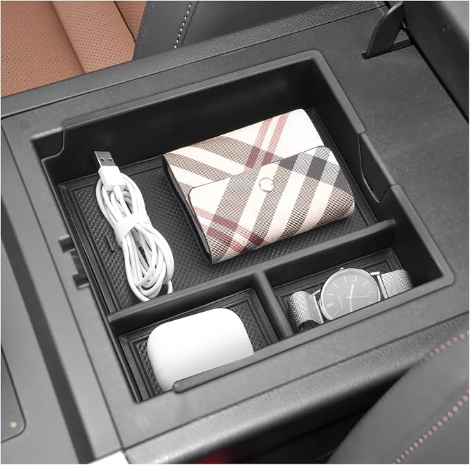 SXCY for 2024 2025 2026 Lexus GX 550 Center Console Organizer for Lexus GX 550 2024 2025 2026 Accessories Console Tray for 2024 2025 2026 GX550 Armrest Storage Console Organizer(No Refrigerator)