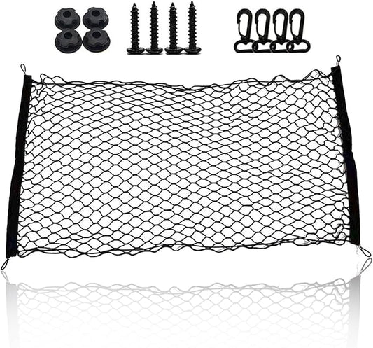 1 Pcs Cargo Net Stretchable, Car Rear Cargo Net,43.3 in*15.7 in Trunk Net Organizer for Car,Suitable for Most Cars, Trucks, Suvs