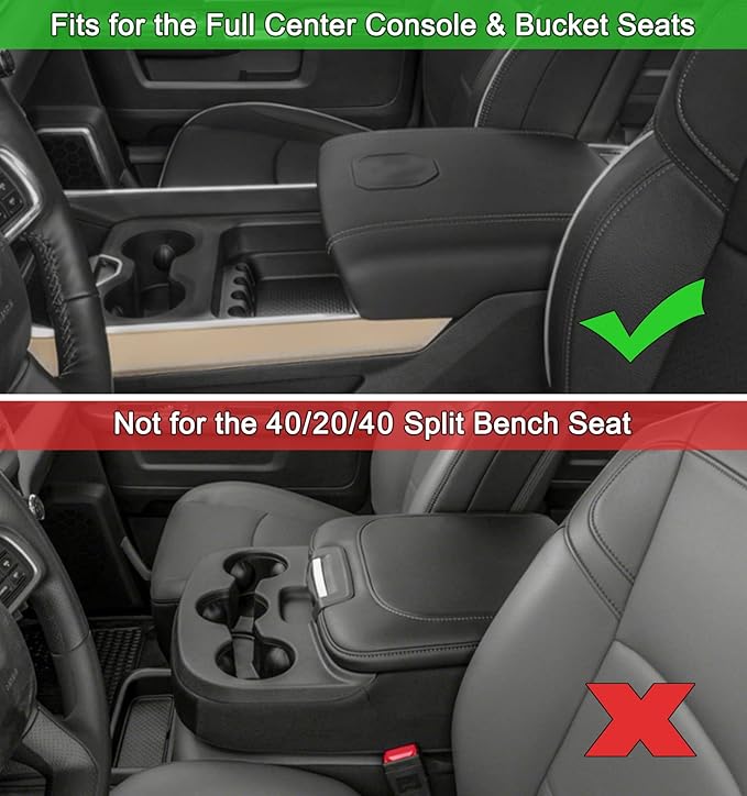 PIMCAR Center Console Organizer Upgrade Flocked Liner Interior Compatible with Dodge RAM 1500 2500 3500 2019-2025 2026 ABS Plastic Material Shell Armrest Box Insert Tray Accessories