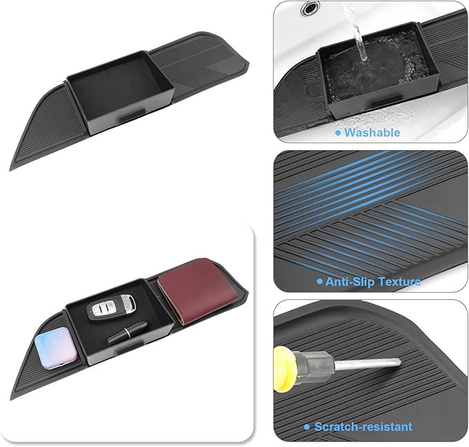 2026 R AV4 Console Organizer (Pass), for Toyota R AV4 (LE/SE/XLE Premium/Woodland/XSE/Limited), Durable ABS &Anti-Slip Rubber Console Tray Insert 2026 R AV4 Accessories