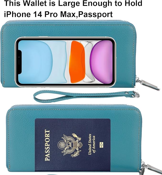 Lavemi Small Compact Women Wallet RFID Blocking Genuine Leather Bifold Purse with ID Windows