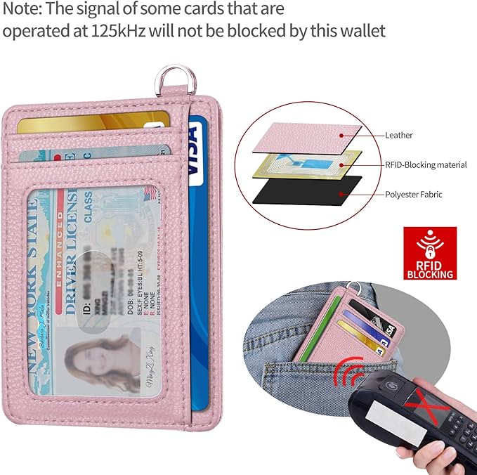 EcoVision Slim Minimalist Front Pocket Wallet, RFID Blocking Credit Card Holder Wallet with Detachable D-Shackle for Men Women