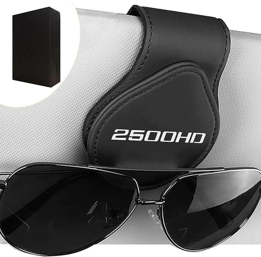 Sunglasses Holder for Car Sun Visor Magnetic Leather Glasses Sunglass Clip Eyeglasses Mount for Car Accessories Compatible with Silverado 2500HD