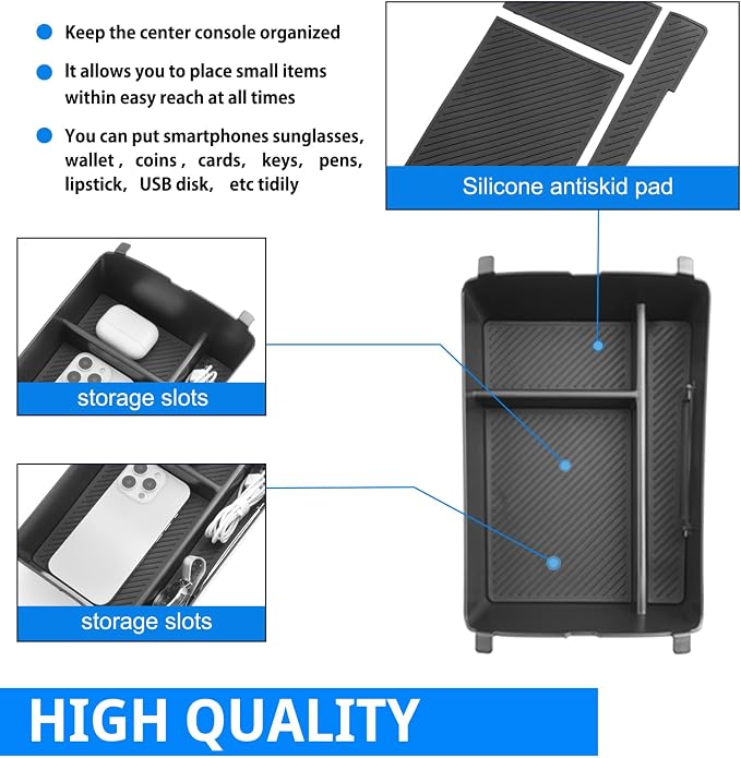 SHAOHAO for 2026 Hyundai Palisade Center Console Organizer Fit for 2026 Hyundai Palisade Accessories Console Tray, 2026 Palisade LX3 Upper Middle Console Armrest Stoage Box (Only for 7-Seat)