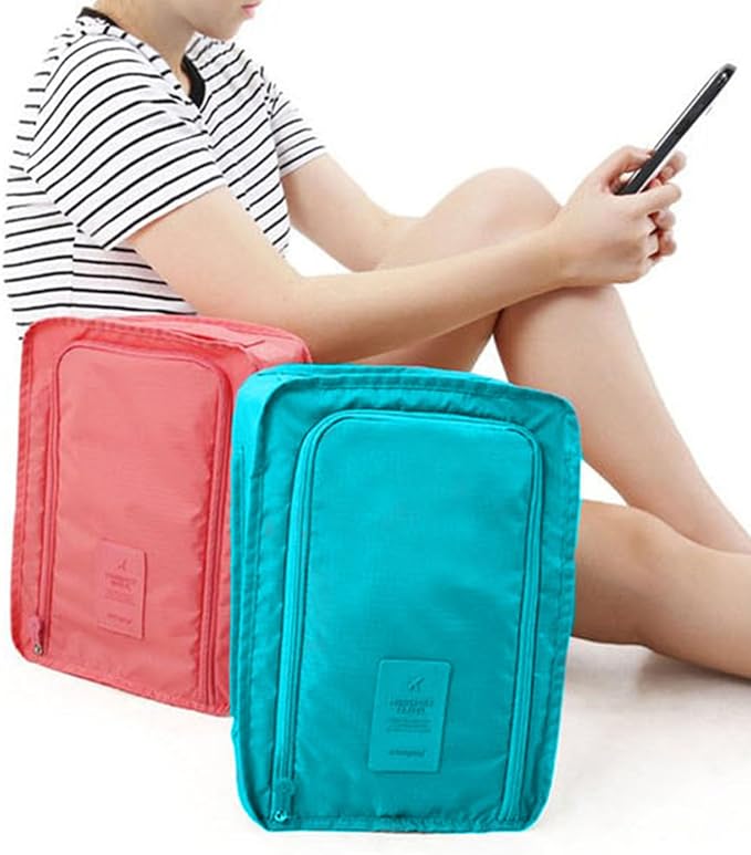 Multipurpose Travel Shoe Organiser Polyester Carryall with Separate Compartments for Gym Essential Practical Shoe