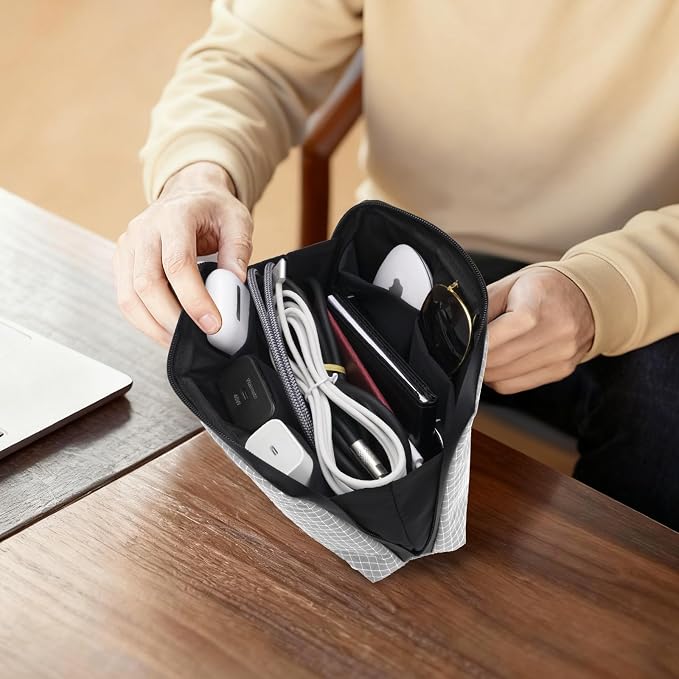 simtoper Electronic Organizer Travel Case – Waterproof Cable Bag for Cord, Charger, Hard Disk, Power Bank – Small Tech Storage for Travel, Backpack, Business Trip, Airplane