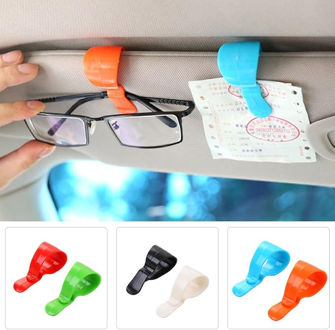 YOUNGFLY Sunglasses Holder for Car Visor, Leather Sunglasses Case with Lid, Magnetic Sunglass Organizer for All Car Models
