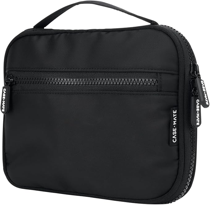 Case-Mate Electronic Organizer Travel Case - Portable Tech Travel Pouch w/Multiple Storage Mesh Pockets for Cable, Cord, Charger, Power Bank, Airpods - Airplane Essentials Bag - Black