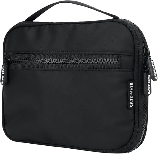 Case-Mate Electronic Organizer Travel Case - Portable Tech Travel Pouch w/Multiple Storage Mesh Pockets for Cable, Cord, Charger, Power Bank, Airpods - Airplane Essentials Bag - Black