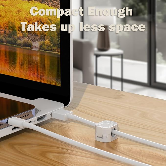 Cord Organizer 6 Pack Magnetic Cable Clips Smooth Adjustable 1s Lock Cable Management Clips Adhesive Wire Holder Keeper Organizer for Car Home Office Desk Accessory