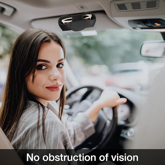 KINIVA Sunglass Clip & Holder, Magnetic Glasses Case for Car Organizer