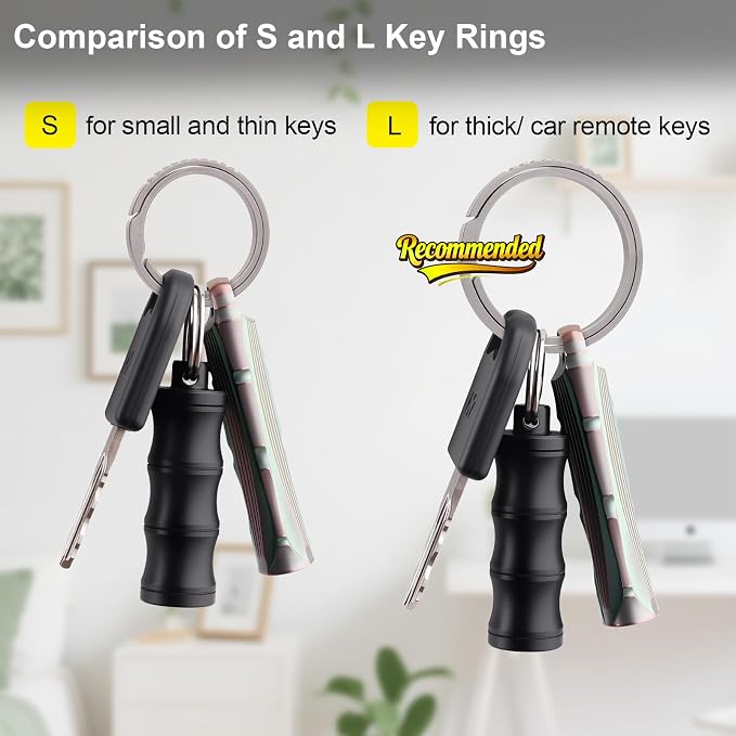 Titanium Key Rings Heavy Duty Side Push Split Key Chain Rings for Key Carabiner Quick Release Keychain