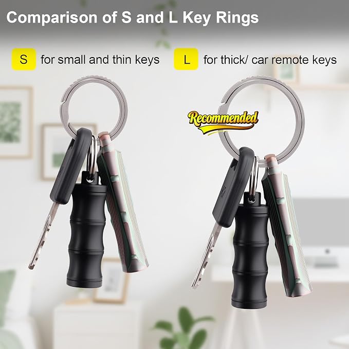 Titanium Key Rings Heavy Duty Side Push Split Key Chain Rings for Key Carabiner Quick Release Keychain