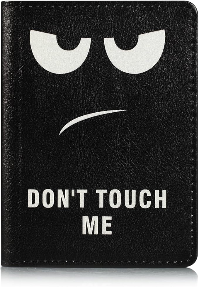 Passport Holder Cover Case PU Leather RFID Blocking Card Pockets Holder Cute Luggage Magnetic Wallet Passport Holder Case for travel Women Men, Don't Touch