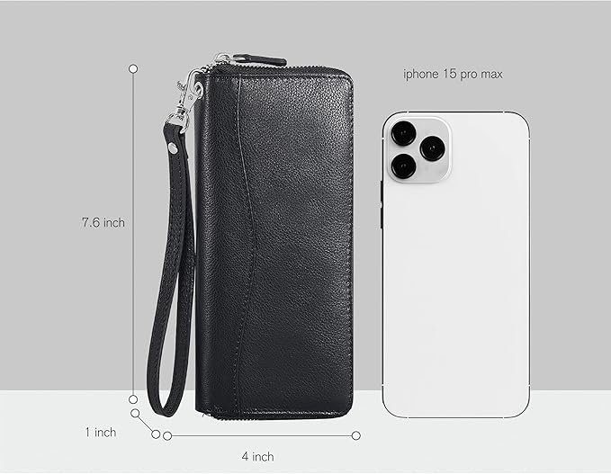 Oak Leathers Smooth Nappa Leather Wallet for Women - RFID Womens Wallet Clutch with 8 Credit Card Holder, Coin Pocket