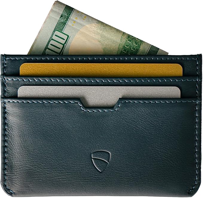 Vaultskin MOORGATE Slim Card Holder – Minimalist Leather Wallet with RFID Blocking, Front Pocket Credit Card Case for Men & Women