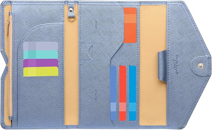 ZOPPEN Mulit-purpose Rfid Blocking Passport Holder Travel Wallet (Ver.4) Passport and Vaccine Card Holder ComboTri-fold Document Organizer Travel Essentials