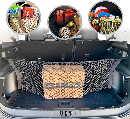 Trunk Envelope Style Automotive Elastic Mesh Cargo Net for Ford Bronco Sport 2021-2025 - Trunk Organizers and Storage - Luggage Net for SUV - Best Car Organizer for Ford Bronco Sport