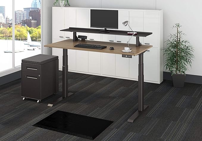 Stand Up Desk Store Clamp-On Adjustable Height Desk Shelf Monitor Stand (48" Wide)