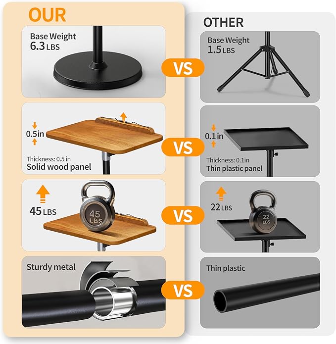 NAMON 2-in-1 Laptop Floor Stand & Desktop, Adjustable Height from 16.5" to 51", Wood Small Laptop Table, Tall Laptop Stand Perfect for Home, Office, Meeting Room, Study (Rubberwood Finish)