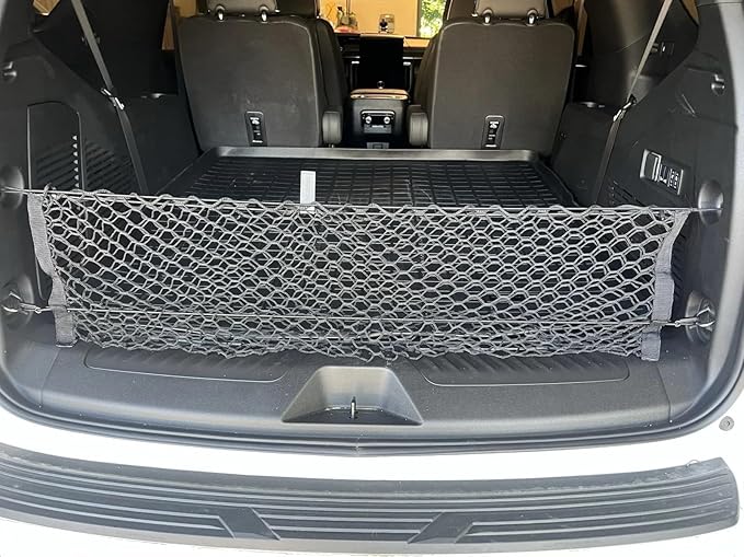 Rear Trunk Organizer Cargo Net for Chevrolet Tahoe 2015–2026 – Black Color Envelope Style Cargo Net for SUV – Premium Mesh Car Trunk Organizer Vehicle Carrier Storage – Compatible with Tahoe