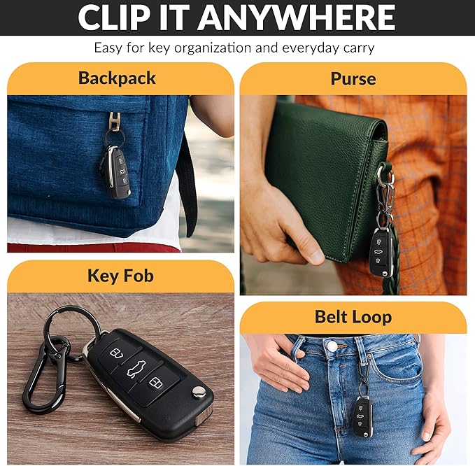 Rainspire Key Ring Keychain Keyrings Key Chain Holder Clip Key Organizer Key Chain Ring for Men and Women, 3 Pack