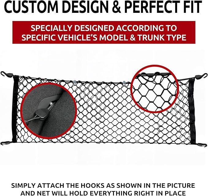 Envelope Style Automotive Elastic Trunk Mesh Cargo Net for Volvo XC40 2018-2026 - Premium Trunk Organizers and Storage - Luggage Net for SUV - Best Car Organizer for Volvo XC 40