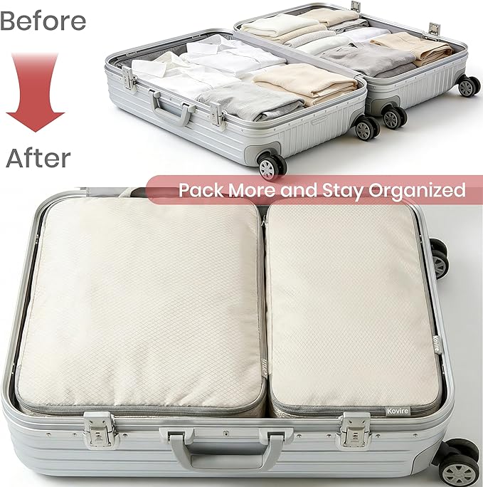 Compression Packing Cubes for Travel, Set of 10 Expandable Luggage Organizers with Shoe Bag, Lightweight Water-Resistant Suitcase Essentials for Carry-on & Checked Luggage, Black