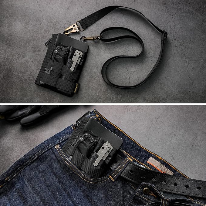 VIPERADE VE18 EDC Pouch, Pocket Organizer for Men, EDC Pocket Organizer, 3 Slots with 2 Zipper Pockets, Multitool Pouch