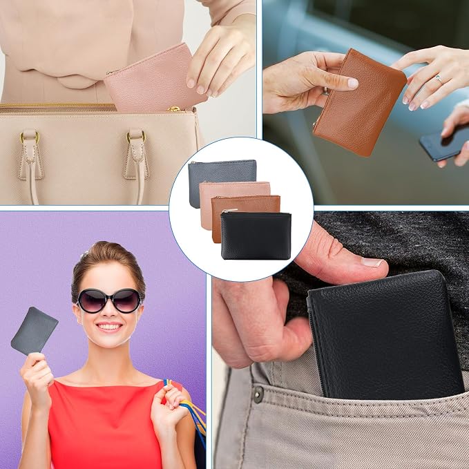 4 Pack Leather Zipper Coin Purse,Portable Change Wallet,Coin Pouch with Zipper for Men Women,Small Pouch Change Purse Coin Bag,Mini Coin Pocket Pouch Change Holder for Men Women(4 colors)