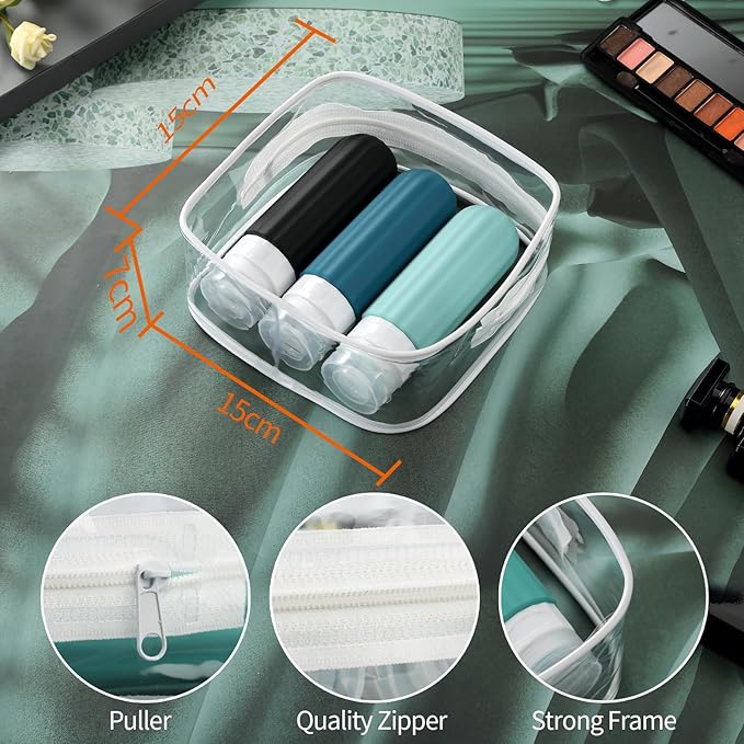 Mrsdry 16 Pack Travel Bottles for Toiletries, Leakproof Travel Containers for Toiletries, TSA Approved Silicone Travel Accessories Squeezable Refillable 3oz for Shampoo Conditioner Lotion