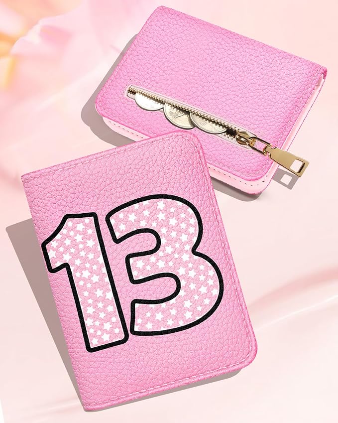Bistup Credit Card Holder Wallet for Women Cute Leather Ladies Teen Girls Female Cardholder Wallets Accordion Purse Small Medium Aesthetic Print Concert Merch Unique Modern Y2k Rfid Zipper Around