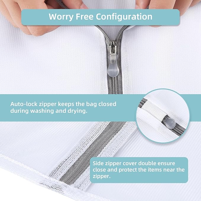 GOGOODA Mesh Laundry Bags for Delicates Durable Protective Wash Bags Travel Storage Bags for Intimates Lingerie, 3PCS（3XXL）