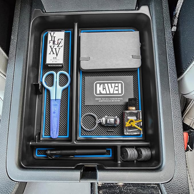HGWEI Center Console Organizer Compatible with Honda Pilot 2023 2024 2025 2026 and Ridgeline/Passport 2024 2025 2026 Interior Accessories Insert Armrest Storage Box Tray, Blue