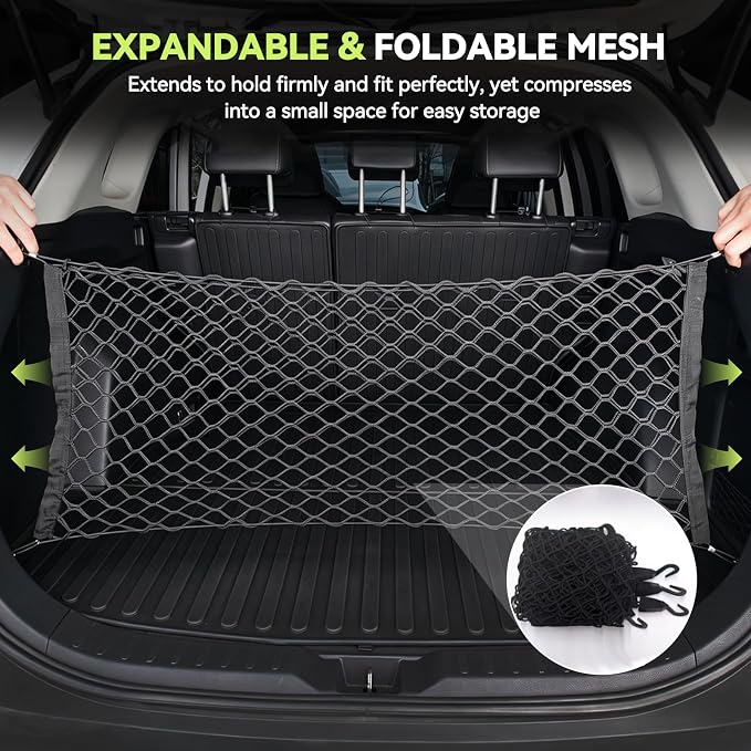 Tongama-Cargo Net for 2020-2026 Toyota Grand Highlander/Highlander/Lexus TX, Heavy Duty Elastic Trunk Storage Net with Hooks for Toyota Grand Highlander/Highlander/Lexus TX Car Exterior Accessories
