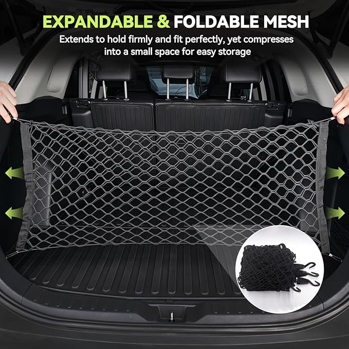 Tongama-Cargo Net for 2016-2025 Honda Pilot/2019-2026 Honda Passport, Heavy Duty Elastic Trunk Storage Net with Hooks for Honda Pilot/Passport Car Exterior Accessories