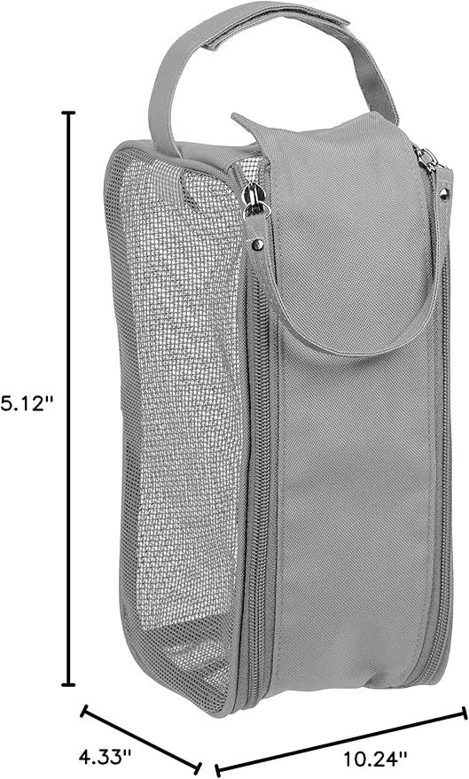 Simplify Hanging Mesh Toiletry Bag | Travel Organizer | Perfect for Dorm | Gym | Back to School | Shampoo | Shower Accessories | Grey