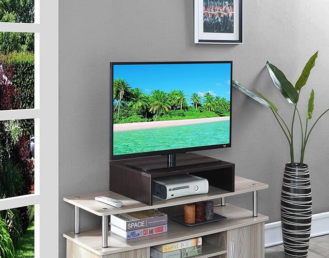Convenience Concepts Designs2Go Small TV Riser 23.75", for TVs up to 26" - Contemporary TV or Computer Riser for Living Room, Modern Office, Den, Espresso