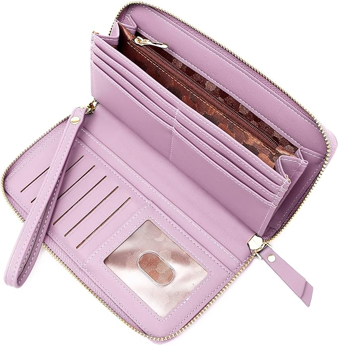 GEEAD Custom Design Wristlet Wallets for Women PU Leather RFID Blocking Wallet