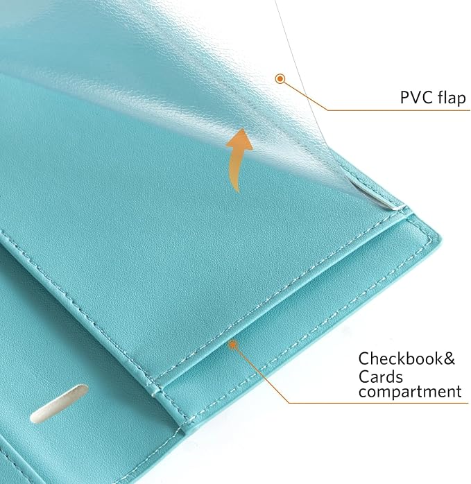 CoBak Premium Leather Checkbook Cover - RFID Blocking, Classic Design, Slim & Durable - Perfect for Personal & Business Checks