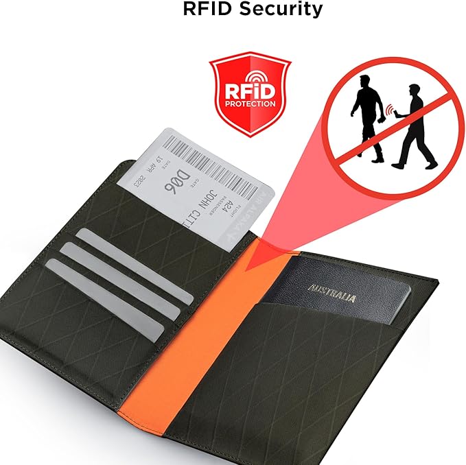 ALPAKA ARK Bifold Passport Wallet - Passport Holder with X-Pac VX21 Weatherproof Fabric, UV Proof, Passport Slot, 3 Card, Cash, Travle Documents Slots for Men Family Travel Journeys (Green)