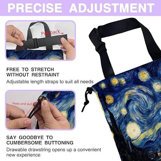 Car Trash Bag Hanging Starry Night Car Trash Can for Back Seat Waterproof Car Garbage Can with Adjustable Straps and Drawstring for Car Accessories Vehicle Travelling Camping