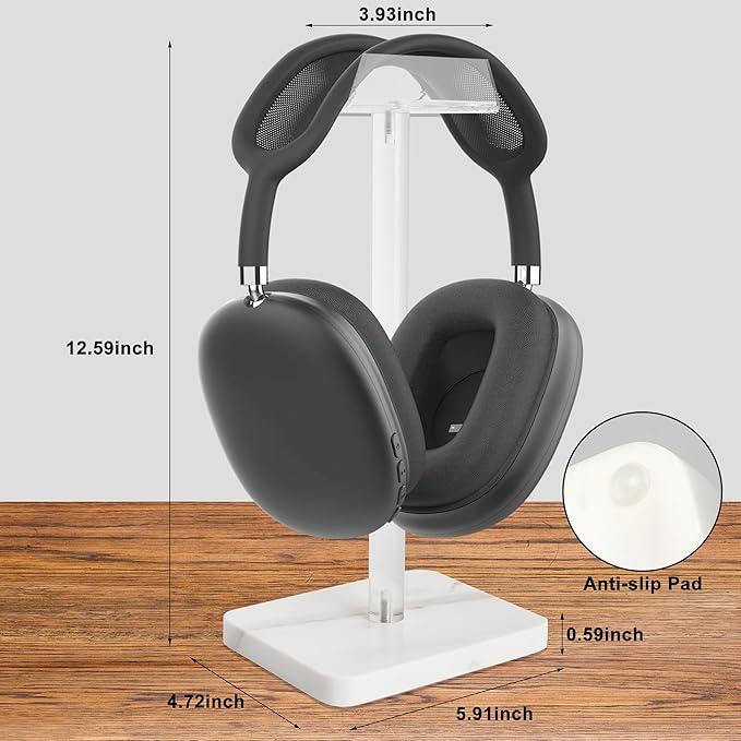 Acrylic Marble Headset Holder Headphone Holders for Desk, Gaming Headphone Stand,Universal Holder for Music Headset Accessories 1 Pack(DP029)