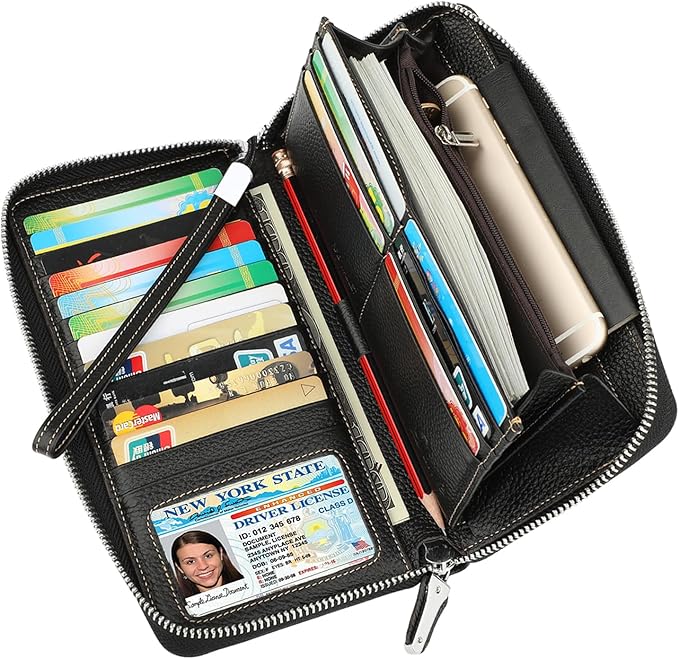 Lavemi Small Compact Women Wallet RFID Blocking Genuine Leather Bifold Purse with ID Windows