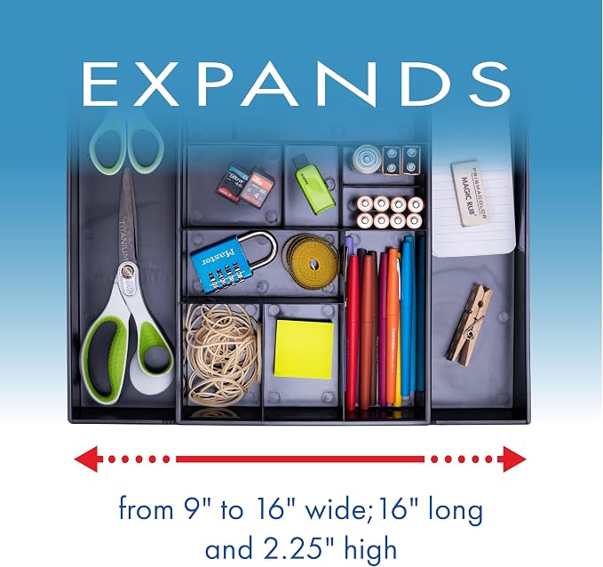 Dial Industries Expandable Office Drawer Desk Organizer Storage Tray