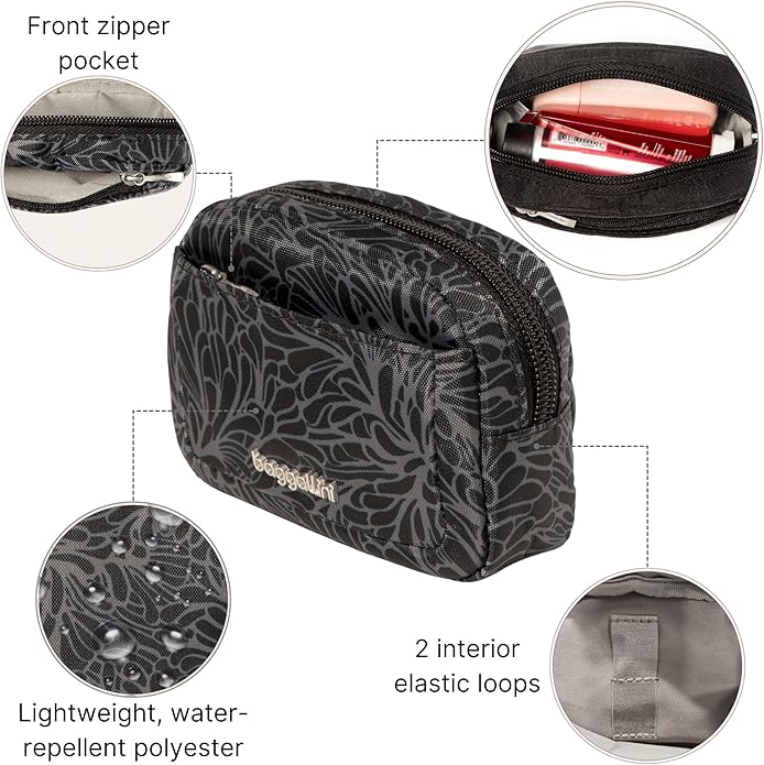 Baggallini Women's Pocket Cosmetic - Lightweight Bag - Travel Essentials Makeup Organizer Mini