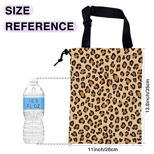 Car Trash Bag Hanging Brown Leopard Print Car Trash Can for Back Seat Waterproof Car Garbage Can with Adjustable Straps and Drawstring for Car Accessories Vehicle Travelling Camping