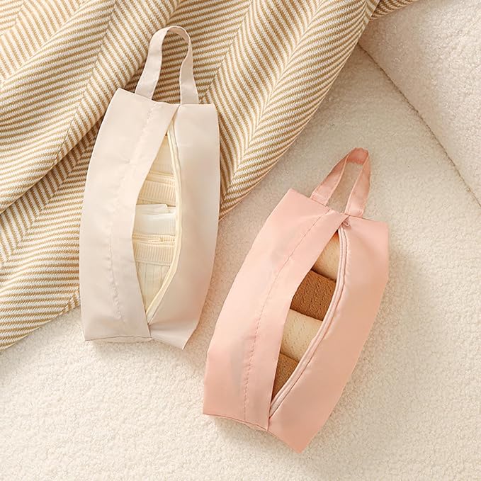 Twill Fabric Organiser with Handle Portable Laundry Bag for Underwear Socks Travel Essential Breathable Travel Underwear Organiser