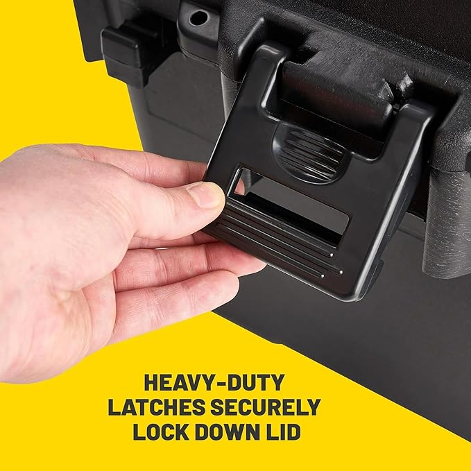 Heavy-Duty Storage Trunk, 17-Gallon Capacity, Lockable, Black, 30L x 14.25W x 12.75H Inches
